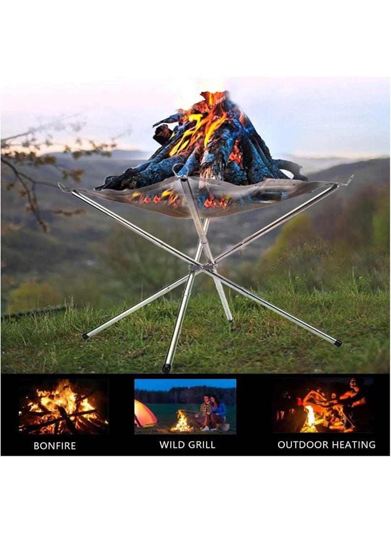 بلو فاير موقد نار خارجي محمول وخفيف الوزن قابل للطي مع حقيبة حمل، موقد نار شبكي من الفولاذ المقاوم للصدأ، تركيب بدون أدوات، هيكل مربع ثابت، موقد حطب للتخييم والنزهات والشاطئ والحديقة والرحلات والمشي والشواء والصيد - Image 2